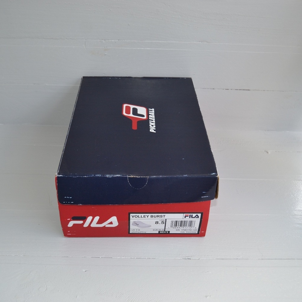Fila White Sneakers Men's 8.5 Pickleball Shoes Volley Burst Athletic With Box - Picture 2 of 7